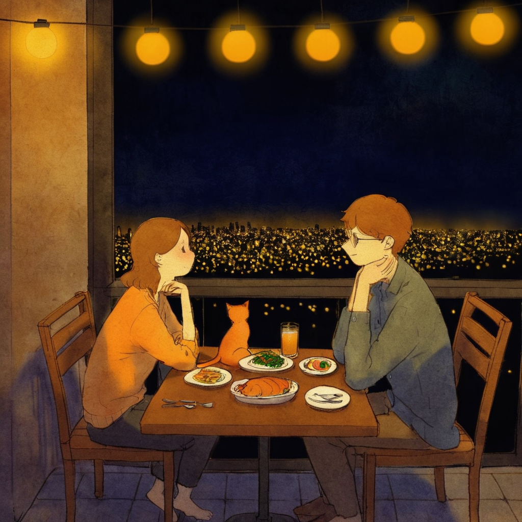 00020-1178364666-_lora_puuung-000014_0.7_,puuung, romantic ambiance, illustration, two people, dinner, cat, night, outdoor, city lights, relaxed.png